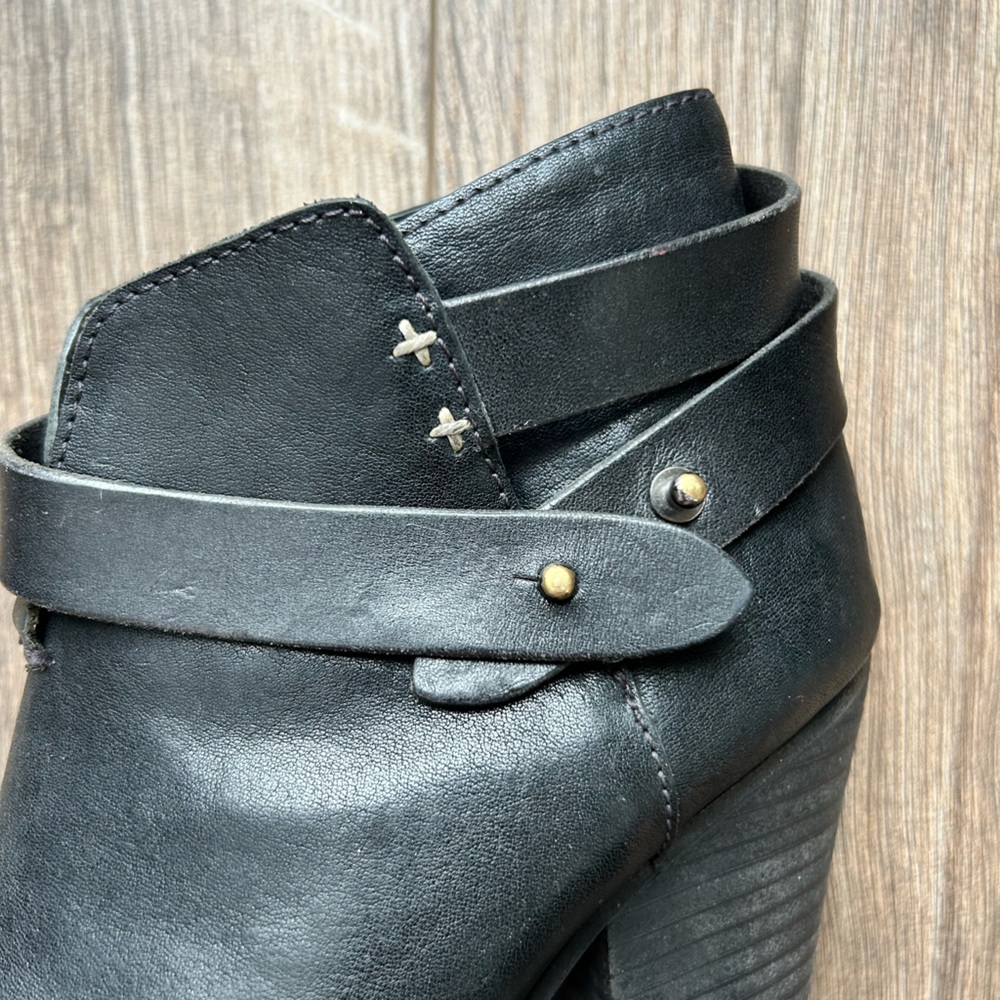 Rag & Bone Harrow Black Leather Heeled Booties | 6.5 - Picture 10 of 16